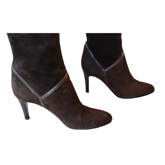 Cole Haan Soft Tall High Heels Brown Boots Suede Stiletto Pointy toe Size 10.5 - Picture 10 of 15